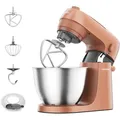 Produktbild: Kenwood Go Küchenmaschine KZM35.000RD, platzsparend, inkl. 4-Liter-Schüssel, K-Haken, Ballonschneebesen, Knethaken, Spritzschutz & Messlöffel, Metallgehäuse mit Tragegriff, 800W, Rot