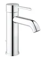 Produktbild: GROHE Essence, Waschtischarmatur, wassersparend (Wasserhahn für das Bad, Badarmatur mit Zugstangen-Ablauf, 17cm hoch, einfache Installation am Waschbecken, langlebige Oberfläche), chrom, 23589001