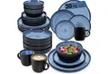 Produktbild: SÄNGER Tafelservice Aruba Geschirrset (30-tlg), 6 Personen, Steingut, blau mit schwarzem Rand, Handmade, Erweiterbar, VALUE COLLECTION