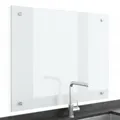 Produktbild: Mucola Küchenrückwand Glas 90x40 cm – Spritzschutz aus ESG Sicherheitsglas 6 mm, Klarglas hitzebeständig & kratzfest, inkl. Edelstahl Befestigungsset, Glasrückwand Küche modern