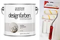 Produktbild: Schöner Wohnen designfarben feinmatte Wandfarbe für innen 2,5 Liter mit go/on Rollen-Set 5-tlg (Nr 5 Sanftes Seidengrau)