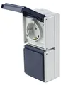 Produktbild: as - Schwabe 2-fach Steckdose senkrecht - Aufputzsteckdose -mit Klappdeckel - Feuchtraumsteckdose - UV-beständig - Anschluss Leitungen bis max. 2,5mm² - 230V/10A - IP54 - grau - Made in Germany, 62462