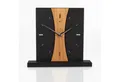 Produktbild: Kreative Feder Standuhr Designer-Standuhr „Stripe“ aus Holz ohne Ticken, Tisch-Standuhr aus MDF in modernem Look mit exklusiver Applikation
