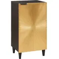 Produktbild: vidaXL Sideboard Schwarz und Gold 40 x 33 x 75 cm massives Mangoholz
