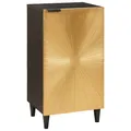 Produktbild: Sideboard Schwarz und Gold 40 x 33 x 75 cm massives Mangoholz Sideboard Aufbewah