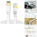 Produktbild: DDMALL CAT 8 LAN Kabel 15m Ethernet Kabel 40Gbps 2000MHz Flach Weiß für PC TV