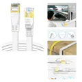 Produktbild: Ethernet Kabel 15m CAT8 Flachnetzwerkkabel 40 Gbps 2000 MHz Weiß für Gaming, PC
