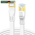 Produktbild: LAN Kabel CAT 8 15m 40Gbps Flach Ethernet 2000MHz Geschirmt Reinkupfer für