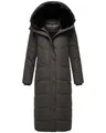 Produktbild: Navahoo Damen Wintermantel warmer Steppmantel extralang mit abnehmbarer Kapuze Hingucker XIV Anthracite Gr. M