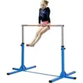 Produktbild: HOMCOM Gymnastik Turnreck 13-Stufige Höhenverstellbar Stahl Buchenholz Blau