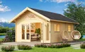 Produktbild: Gartenhaus Holz 40mm CAROLINE 2.3 390x585cm Doppelnut + Schlafboden u. Fußboden