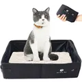 Produktbild: Faltbare Katzentoilette Tragbare Katzenklo Kitten für Reise, Wasserdicht, Einfach zu Säubern, Nützlich Haustiere Katzentoilette Benutzt für Reisen Freien, Camping, Heimgebrauch, 45 * 35cm, Schwarz