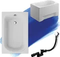 Produktbild: BADLAND Badewanne Rechteck Mini 110x70 mit Acrylschürze, Füßen und Ablaufgarnitur GRATIS