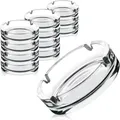 Produktbild: 12x Aschenbecher Glas Tischaschenbecher Ascher rund 10,5cm Gastro Zigaretten Bar