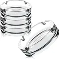 Produktbild: 4x Aschenbecher Glas Tischaschenbecher Ascher rund 10,5cm Gastro Zigaretten Bar