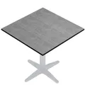 Produktbild: GGMMÖBEL COMPACT | Esstisch HPL Tischplatte | 58 x 58 cm | Beton | Perfekt für klappbare Gartentisch, Esstisch | Outdoor | Restaurant, Cafe, Bar