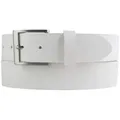Produktbild: BELTINGER Ledergürtel Jeans-Gürtel aus Vollrindleder 4 cm - Hochwertiger Leder-Gürtel für He (1-St) silberfarben|weiß 85 cm (Gesamtlänge 100 cm)