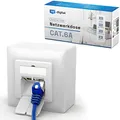 Produktbild: HB-DIGITAL 1x CAT 6a Netzwerkdose LAN Dose Universal Anschlussdose - 2x RJ45 Port - Aufputz/Unterputz Geschirmt EIA/TIA 568A&B 8P8C 10 Gigabit Ethernet Netzwerk – Signalweiß