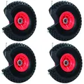 Produktbild: TRUTZHOLM 4x Sackkarrenrad Pannensicher 60mm Nabenlänge Ø 20mm 260x85 mm 3.00-4 PU Sackkarre Ersatzrad Rad Reifen