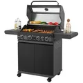 Produktbild: Juskys Gasgrill, Schwarz, Metall, 133x114x57 cm, Grills & Outdoor-Küchen, Gasgrills