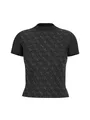Produktbild: GUESS Damen-T-Shirt, kurzärmelig, Stehkragen, 4 g, Schwarz (Jet Black), Groß