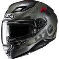 Produktbild: Motorrad Helm L - HJC F71 Faco Integralhelm olivgrün-schwarz-rot matt