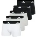Produktbild: adidas Herren Boxershorts, 5er Pack - Trunks, Active Flex Cotton, Logo Schwarz/Weiß/Grau 2XL