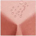 Produktbild: DecoHomeTextil Heimtextilmanufaktur Tischdecke Leinen Optik Tischdecke Tischtuch Abwaschbar Wasserabweisend rosa Eckig 130 x 160 cm
