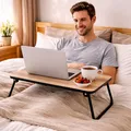 Produktbild: Excellent Houseware Laptoptisch Klappbar Natur und Schwarz