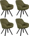 Produktbild: Esszimmerstuhl 4er Set Matera olive mit Armlehnen & drehbarem Sitz