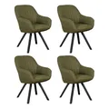 Produktbild: MR. DEKO Diningsessel 4-er Set Matera | Esszimmerstühle mit Armlehnen | 4 Polsterstühle drehbar mit Massivholzbeinen | Ergonomischer Stuhl Esszimmer 84x59x61 cm | Chair