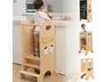 Produktbild: Olvy Stehhilfe Lernturm aus Holz, für Kinder ab 1 Jahr mit Rausfallschutz, 4-in-1 (1 St), mit Tafel, Rutsche & Montessori Spielen, glatte Kanten