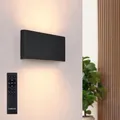 Produktbild: Ledvion – LED Wandleuchte USB Aufladbar mit Fernbedienung, Schwarz, Kabellos, Dimmbar, 2700K, 4400-mAh-Akku, Innen & Außen, Oval