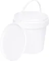 Produktbild: Eimer mit Deckel 20x 1l weiß - lebensmittelecht, stabil, luftdicht - Plastikeimer mit Henkel - leer, 20x 1 Liter