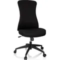 Produktbild: hjh OFFICE Profi Bürostuhl OFFICE XT Ergonomischer Schreibtischstuhl ohne Armlehnen Stoff Schwarz Drehstuhl für Büro, Zuhause - Schwarz