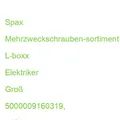 Produktbild: Spax Mehrzweckschrauben-sortiment L-boxx Elektriker Groß 5000009160319 (40035302