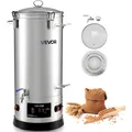 Produktbild: Vevor Elektrisches Bierbraugerät Bierbrauanlage Braukessel 30 L Hausgebrauch, Gehäuse Aus Edelstahl 304, Maischekochgerät Mit Integriertem Innenfass & Verstärktem Griff & Wasserhahn, Brausystem