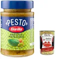 Produktbild: 12x Pesto Basilico e Pistacchio Pesto mit Basilikum und Pistazien aus nachhaltiger Landwirtschaft hergestellt 190g Italienisch Sauce glutenfrei + Italian Gourmet polpa 400g