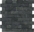 Produktbild: KNG Mosaikfliesen Mosaikfliese Schiefer Brick 30 x 30 cm schwarz, Naturstein, Schwarz