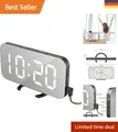 Produktbild: Kompakter LED Spiegel Wecker mit Snooze & automatischer Helligkeitsregelung