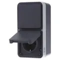 Produktbild: Berker Steckdose/Wechselsch.Kombi grau,AP,Klappdeckel 47803515