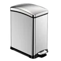 Produktbild: PROREGAL Rechteckiger Treteimer aus gebürstetem Edelstahl | 15 Liter, HxBxT 42x21,7x38,2cm | Silber