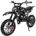 Produktbild: Actionbikes Motors Jugend Mini Crossbike Delta 49cc | 2 Takt - Bis zu 40 km/h - Motorcrossbike - Pocketbike - Cross - Ab 14 Jahren (Schwarz) - Schwarz