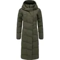 Produktbild: Ragwear Wintermantel Pavla Long Soft YOUMODO Wasserdichter Steppmantel mit Kuschelkragen grün XXL (44)