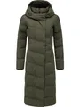 Produktbild: Ragwear Damen Langer wasserdichter Wintermantel warmer Steppmantel mit kuscheligem Kragen und Kapuze Pavla Long Soft YOUMODO Dark Olive Gr. XXL
