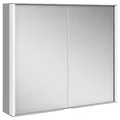 Produktbild: Keuco Badezimmerspiegelschrank Royal Match mit LED-Beleuchtung (Badezimmerspiegelschrank mit Beleuchtung LED) 80 cm, Aufputz, mit 2 Türen, Aluminium, Seiten verspiegelt