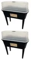 Produktbild: 2x Bloomo Hochbeet 78x38x82 cm Anzuchtbeet Gewächshaus Gemüsebeet Anthrazit NEU
