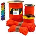 Produktbild: EdcX Paracord 4 mm, 35+ Volltonfarben (10 m, 15 m, 30 m, 50 m, 100 m, 300 m) | Ideal zum Basteln, Camping, Outdoor | 100% Nylonseil 4 mm| Paracord 550 Typ III (Sofit Orange, 50 m)