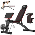 Produktbild: JOROTO Verstellbare Hantelbank, Klappbar Trainingsbank, 453KG Last Krafttraining Bänke für Home Gym Ganzkörpertraining, Römischer Stuhl Hantelbank, Rückentrainer