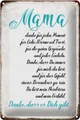 Produktbild: Hebold Metallschild Schild Blech 20x30cm - Made in Germany - Spruch Mama Danke dass es Dic